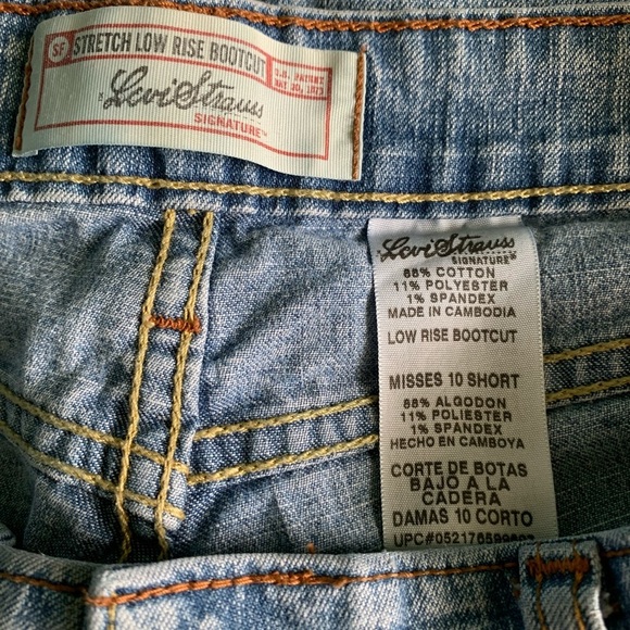 Levi Strauss signature light wash stretch low rise boot baggy cut jeans Sz 10 - Picture 7 of 7